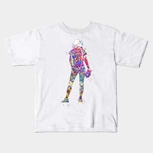 Girl Softball Player Kids T-Shirt